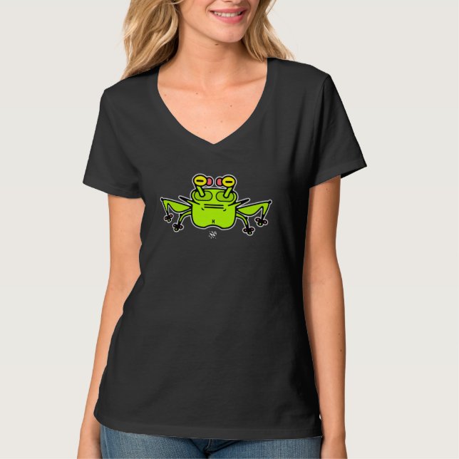 Grinig groda konstig tecknad varelse t shirt (Framsida)