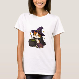Grinig Halloween-katt häxa  T Shirt