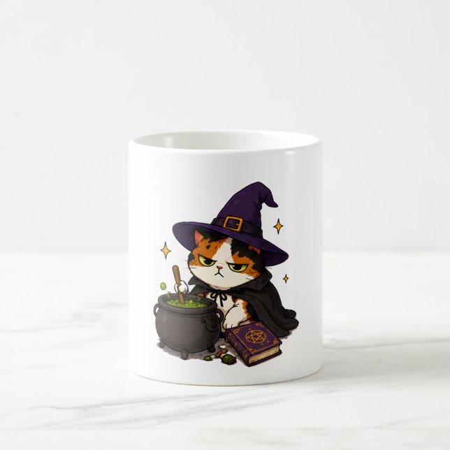Grinig Halloweenhäxa Katt  Kaffemugg (Center)