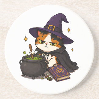 Grinig häxkatthalloween underlägg