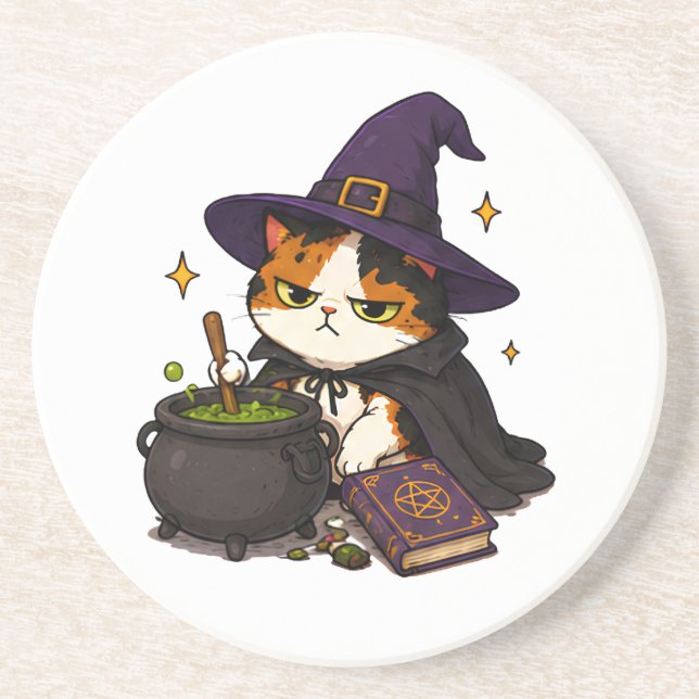 Grinig häxkatthalloween  underlägg (Framsidan)