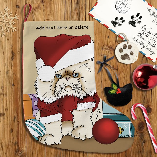 Grinig julkattsjälv tomte rolig högtid liten julstrumpa (Skapare uppladdad)