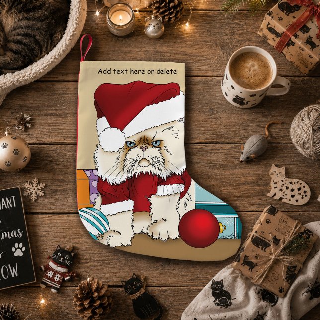 Grinig julkattsjälv tomte rolig högtid liten julstrumpa (Skapare uppladdad)
