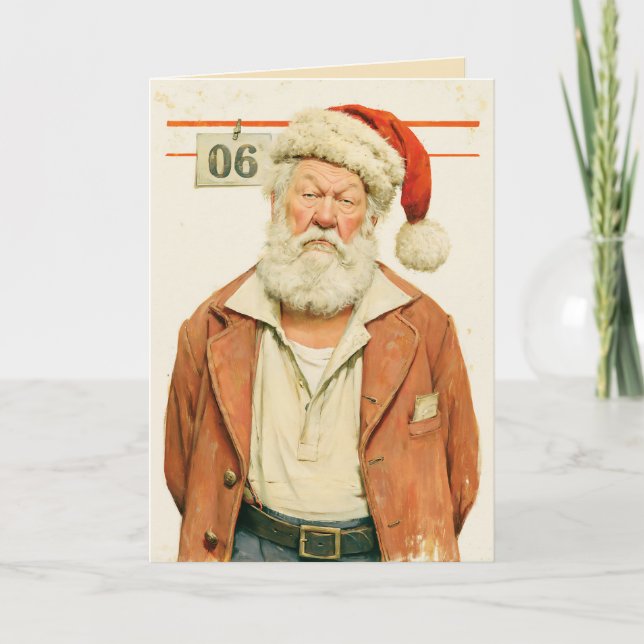 Grinig jultomte julmugshot kort (Framsida)