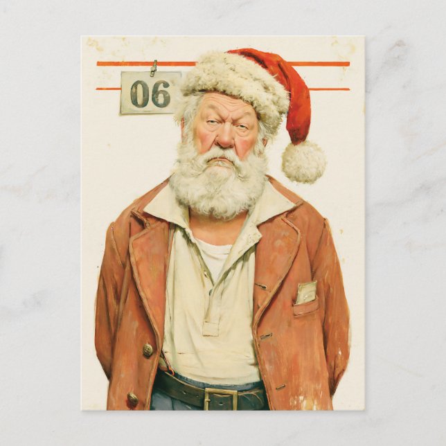 Grinig jultomte julmugshot vykort (Framsida)