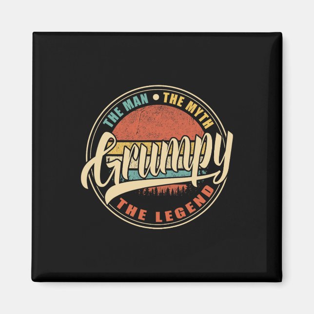 Grinig Mannen Myten Legenden Vintage Retro F Magnet (Framsidan)