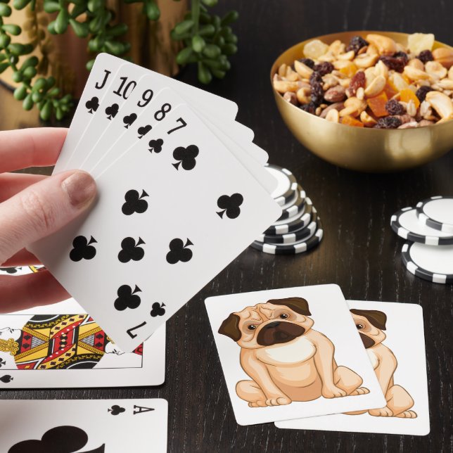Grinig Mops Tecknad Film Casinokort (På plats)