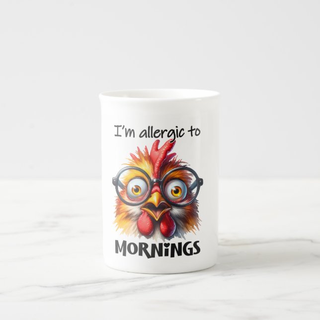 Grinig morgonhöna benporslin mugg (Framsidan)