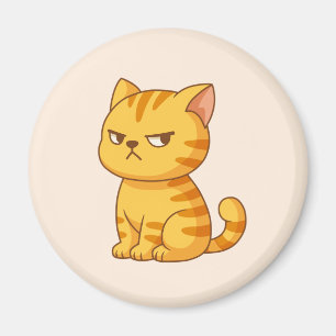 Grinig orange tabbykatt beige magnet