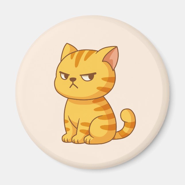 Grinig orange tabbykatt beige magnet (Framsidan)
