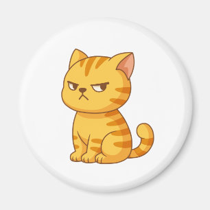 Grinig orange tabbykatt magnet