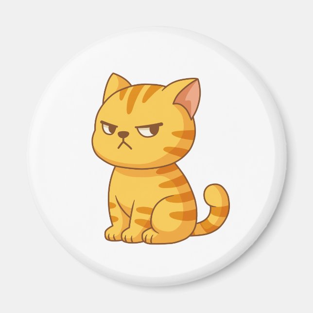 Grinig orange tabbykatt magnet (Framsidan)