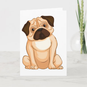 Grinig Pug Serieteckning Kort