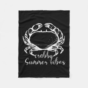 Grinig sommarstämning, kärlek krabba, rolig presen fleecefilt