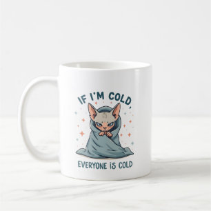 Grinig Sphynx Katt Kall Humor Tecknad Design Kaffemugg