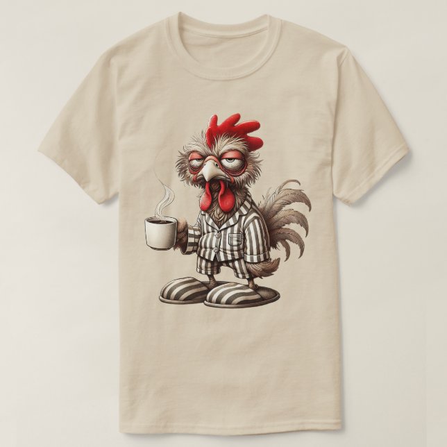 Grinig Tupp Morgon – Kaffe Först!  T Shirt (Design framsida)