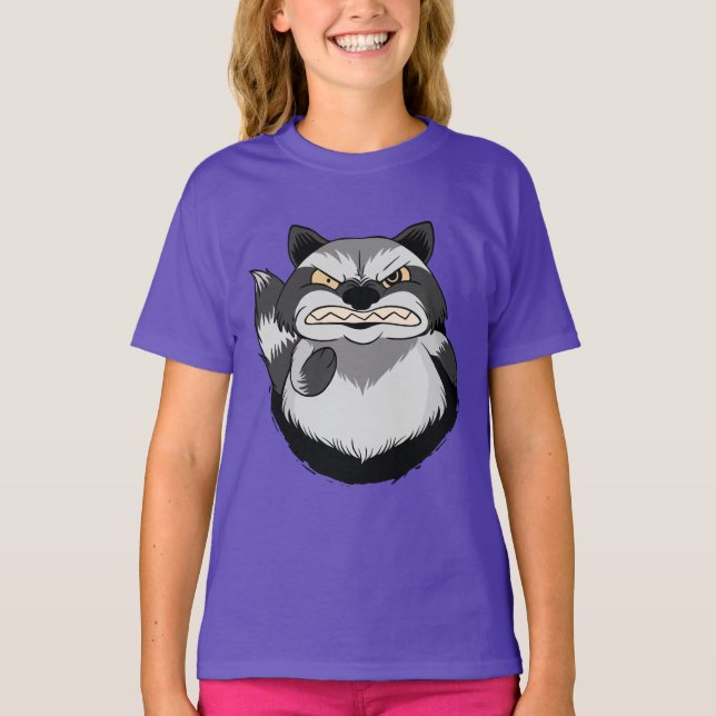 Grinig tvättbjörn t shirt (Framsida)