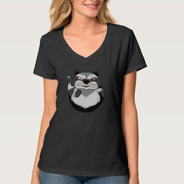 Grinig tvättbjörn t shirt (Framsida)