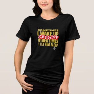 Grinig Väckning Rolig Tri-Blend T-Shirt För Par