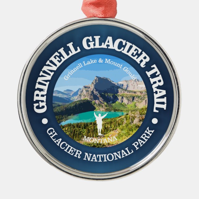 Grinnell Glacier Trail Julgransprydnad Metall (Framsidan)