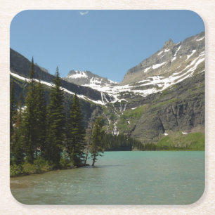 Grinnell Lake vid Glacier National Park Underlägg Papper Kvadrat