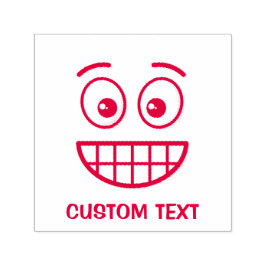 Grinning Ansikte med Open Öga Självfärgande Stämpel