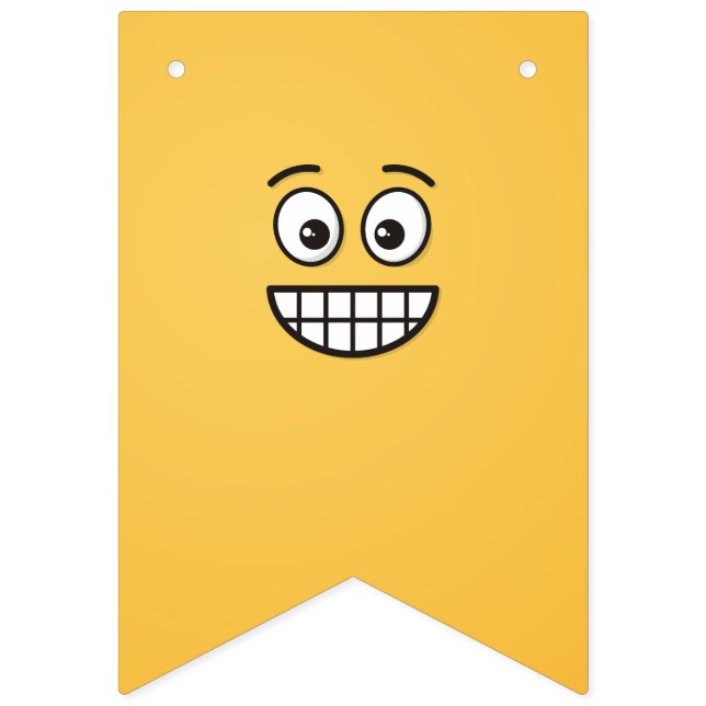 Grinning Ansikte med Open Öga Vimplar (Första flaggan)