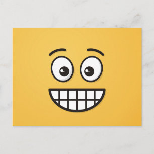 Grinning Ansikte med Open Öga Vykort