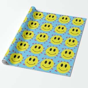 Grinning Ansikte med röda hjärtan Presentpapper