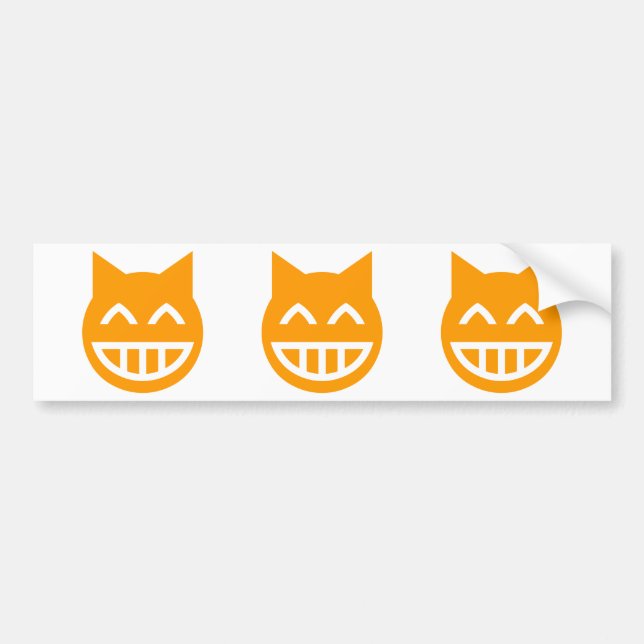 Grinning Emoji Cat Bildekal (Framsidan)