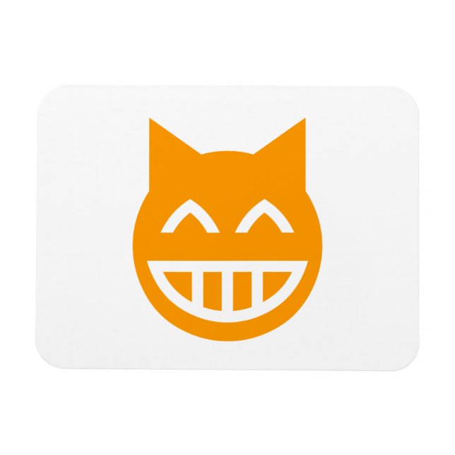 Grinning Emoji Cat Magnet (Horisontell)