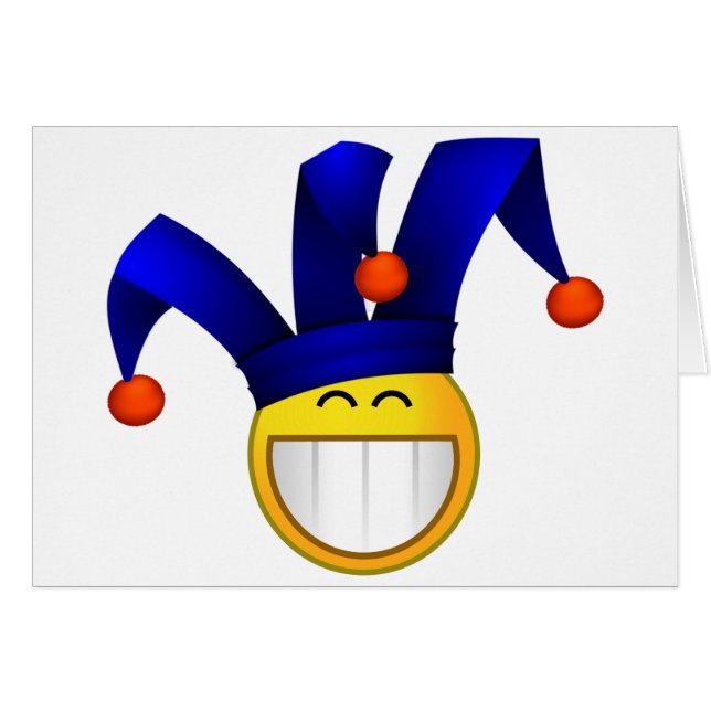Grinning Emoji Jester Hälsningskort (Framsidan Horizontal)