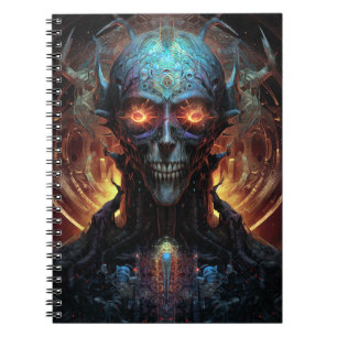Grinning Evil Alien Man Sci-Fi Art Anteckningsbok