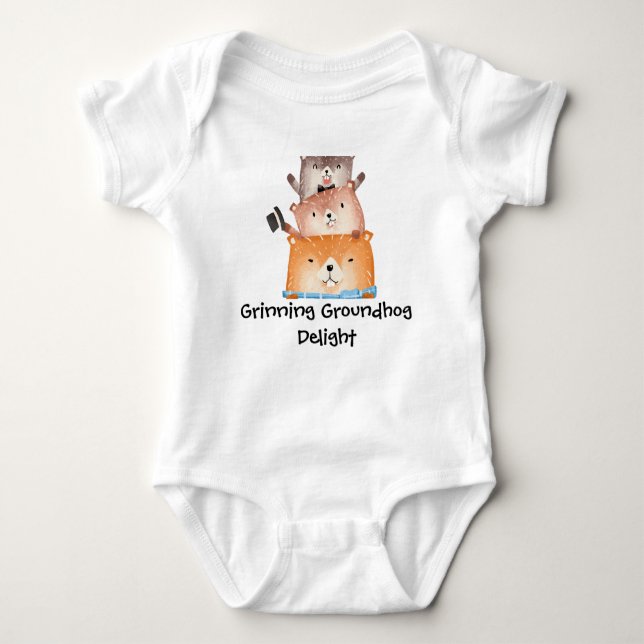 Grinning Groundhog Delight T Shirt (Framsida)