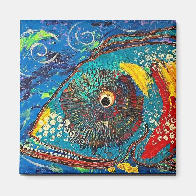 Grinning Grouper Fish Magnet (Framsidan)