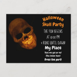Grinning Guld Skull på svart inbjudan