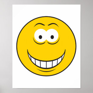 Grinning Gult Ansikte Poster