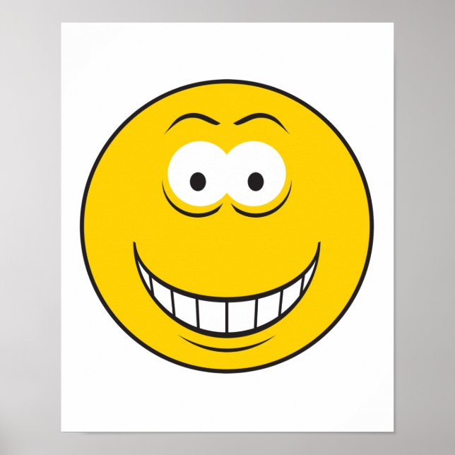 Grinning Gult Ansikte Poster (Framsidan)