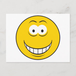 Grinning Gult Ansikte Vykort