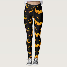 Grinning Halloween Pumpkins Leggings