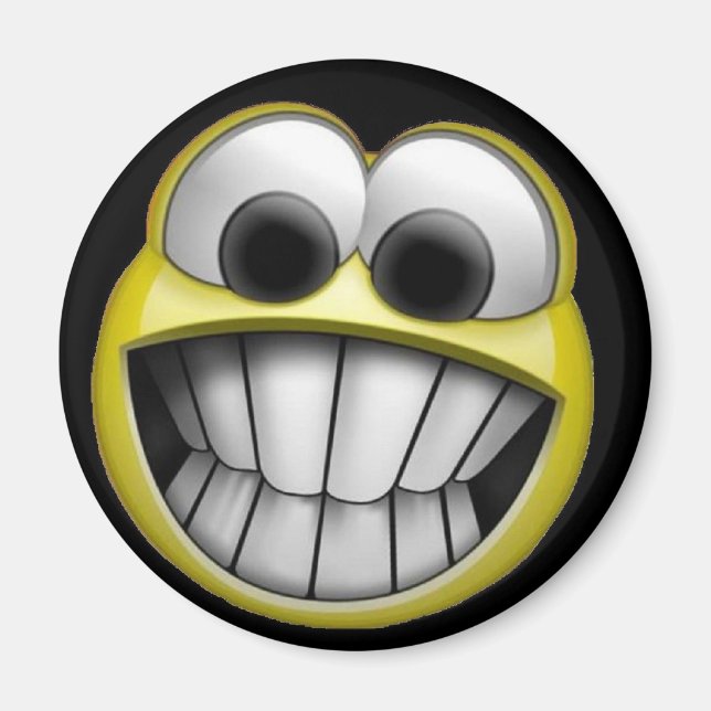 Grinning Lycklig Ansikte Magnet (Framsidan)