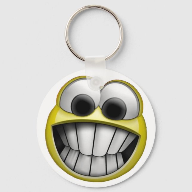 Grinning Lycklig Ansikte Nyckelring (Framsida)