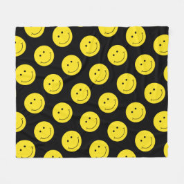 Grinning Smile Gult Ansikte Fleecefilt