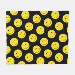 Grinning Smile Gult Ansikte Fleecefilt