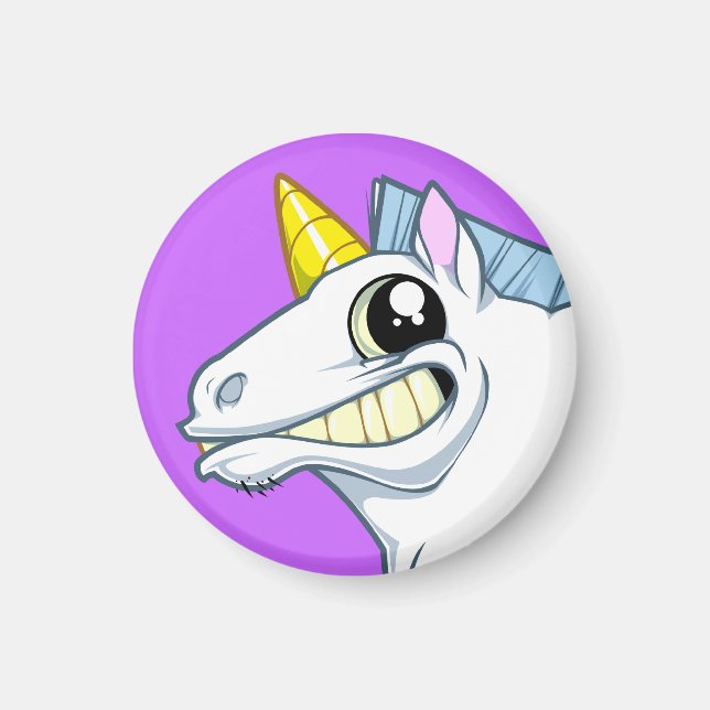 Grinning Unicorn Magnet (Framsidan)