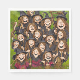 Grinning Witches - Pappra Luncheon napkins Pappersservett