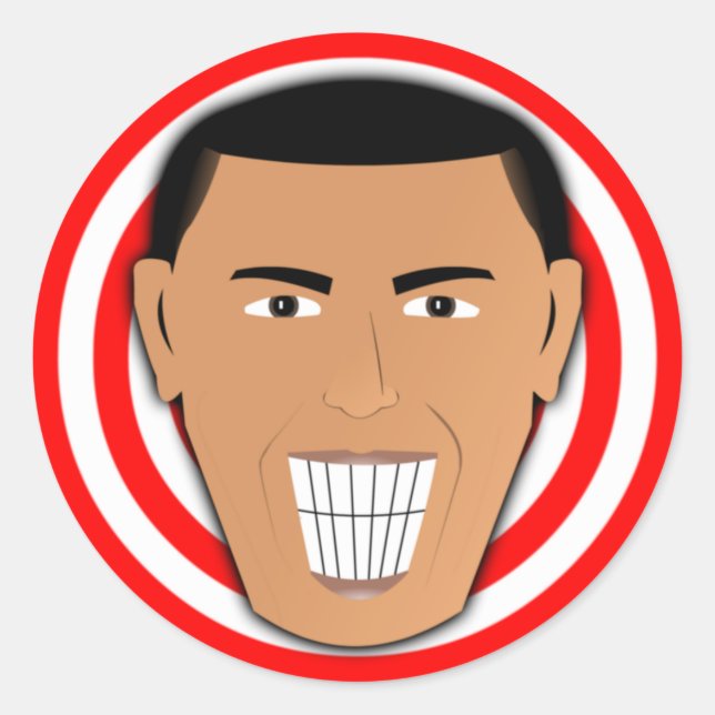 GrinningObama Runt Klistermärke (Framsida)