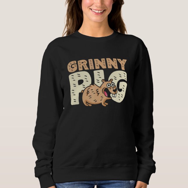 Grinny Pig Graphic Guinea Pig Owner Pet Cavy Anima T Shirt (Framsida)
