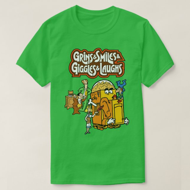 Grins Smiles Giggles Laughs Cereal T Shirt (Design framsida)