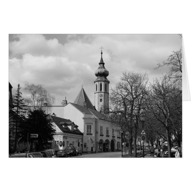 Grinzinger Pfarrkirche Hälsningskort (Framsidan Horizontal)